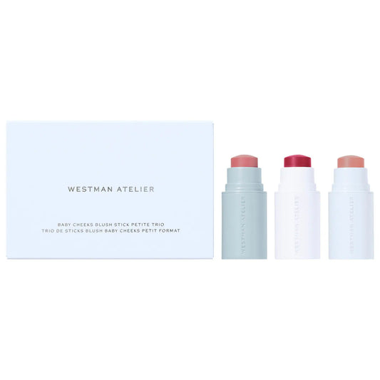 mini baby cheeks lip + cheek cream blush stick trio gift set