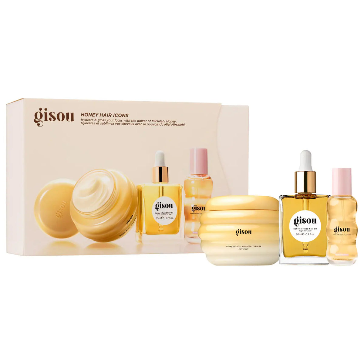honey hair icons set
